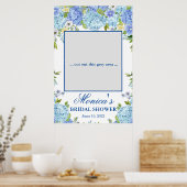 ライトブルーアジサイブライダルシャワーフォトプロップ ポスター (キッチン)