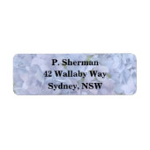 ライトブルーアジサイ差出人住所ラベル ラベル (正面)