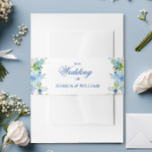ライトブルーアジサイ水カラーフローラ結婚ズ 招待状ベリーバンド
