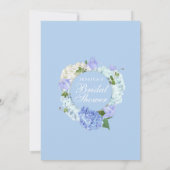 ライトブルーアジサイ水カラーブライダルシャワー 招待状 (裏面)