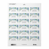 ライトブルーアジサイ水彩フローララベル ラベル (フルシート)