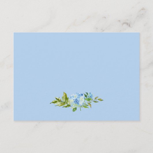 ライトブルーアジサイ&グリーンリーウェディングレセプション エンクロージャーカード (裏面)