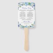 ライトブルーアジデンシアグリーンリー結婚式 プログラム ハンドファン (裏面)