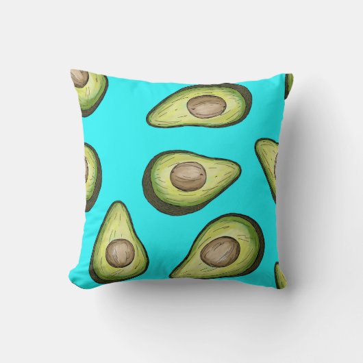 ライトブルーアボカド クッション (正面)