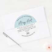 ライトブルーアレルギー警告食品の警告シール ラウンドシール (封筒)