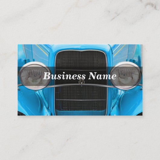 ライトブルーアンティーク車 名刺 (正面)