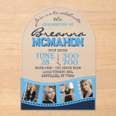 ライトブルーアーチ卒業フォトフィルムストリップ曇り アクリル招待状 (正面)