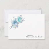 ライトブルーイエローグリーンエレガントフローラ サンキューカード (裏面)