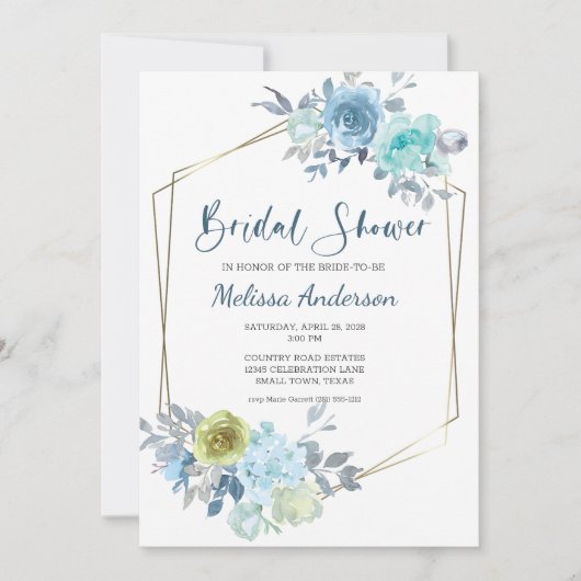 ライトブルーイエローグリーンフローラブライダルシャワー (正面)