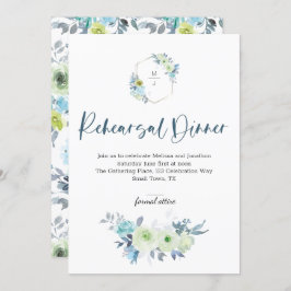 ライトブルーイエローグリーンフローラリハーサルディナー