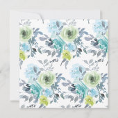 ライトブルーイエローグリーンフローラ結婚式招待状 (裏面)