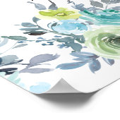 ライトブルーイエローグリーン結婚フローラの集計表 ポスター (角)