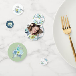 ライトブルーイエローグリーン結婚フローラ紙吹雪 コンフェッティ