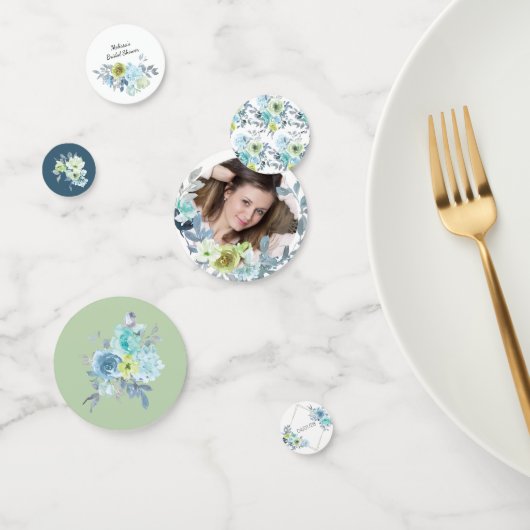 ライトブルーイエローグリーン結婚フローラ紙吹雪 コンフェッティ (グループ)