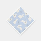 ライトブルーイースターバニープリントナプキン スタンダードカクテルナプキン (角)