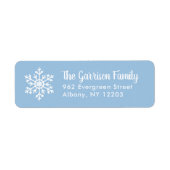 ライトブルーウィンタースノーフレークホリデーアドレス ラベル (正面)