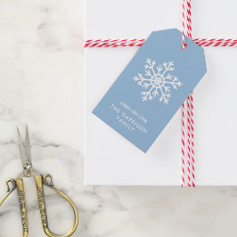 ライトブルーウィンタースノーフレークホリデー ギフトタグ