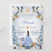 ライトブルーウィンターワンダーランドスノイキンセアニェラ 招待状 (正面)