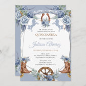 ライトブルーウエスタンチャラキンセアニェラ招待状 招待状 (正面/裏面)