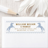 ライトブルーウエスタンロデオホース差出人住所ラベ ラベル (インサイチュ)