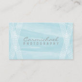 ライトブルーウォーターカラーデコビジネスカード 名刺 (正面)