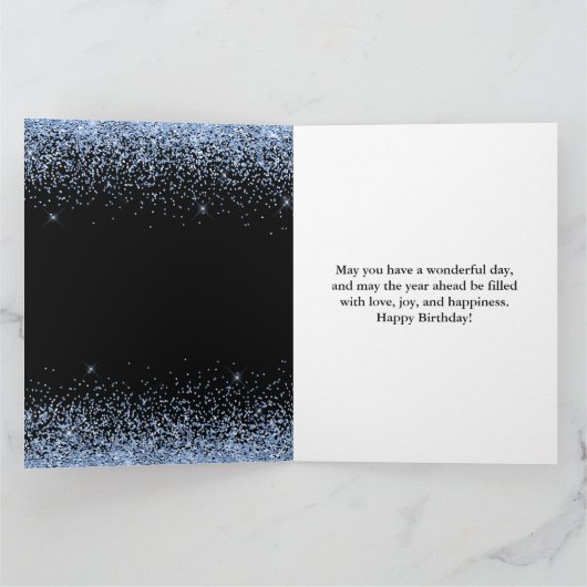 ライトブルーウォーターカラードレススウィート16誕生日 カード (内部)