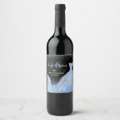 ライトブルーウォーターカラードレススウィート16誕生日 ワインラベル (正面)