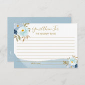 ライトブルーウォーター色フローラベビーシャワーアドバイス エンクロージャーカード (正面/裏面)