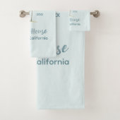 ライトブルーウッドパームツリーズモダンビーチハウス バスタオルセット (インサイチュ)