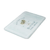 ライトブルーウッドパームツリーズモダンビーチハウス バスマット (アングル)