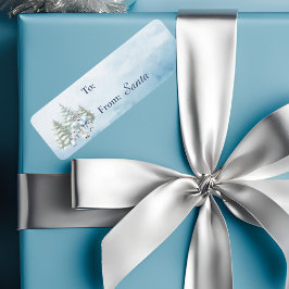 ライトブルーウッドランド動物クリスマスプレゼントのラベル ラベル