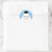 ライトブルーエレガントとホワイトでの卒業ありがとうございました ラウンドシール (バッグ)