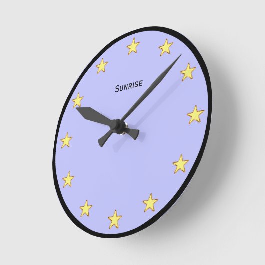 ライトブルーエレガントの星 ラウンド壁時計 (傾斜)