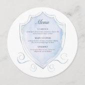 ライトブルーエレガントウォーターカラークレストラウンド メニュー (正面)