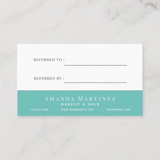 ライトブルーエレガントウォーター色サロン紹介 名刺 (裏面)