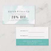 ライトブルーエレガントウォーター色サロン紹介 名刺 (正面/裏面)