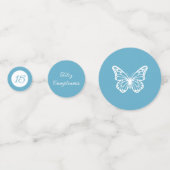 ライトブルーエレガントキンセアニラ – バタフライ コンフェッティ (正面)