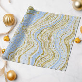 ライトブルーエレガントスパークルスワークルグリッターシークイン ラッピングペーパー