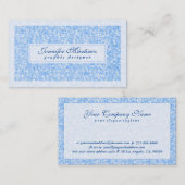 ライトブルーエレガントトーングリッターとスパーク2 名刺 (正面/裏面)