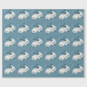 ライトブルーエレガントバタフライキンセアニラ –  ラッピングペーパー (フラット)