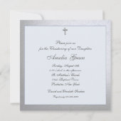 ライトブルーエレガントフォト《キリスト教》洗礼式や命名式バプテスマ 招待状 (裏面)