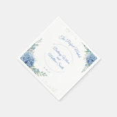 ライトブルーエレガントフローラカスタムウェディングナプキン スタンダードカクテルナプキン (角)