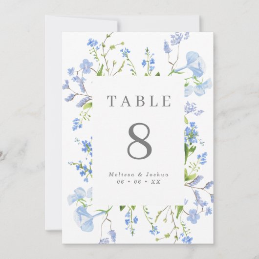 ライトブルーエレガントフローラフレ結婚ーム(5 x 7) (正面)