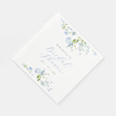 ライトブルーエレガントフローラブライダルシャワー スタンダードランチョンナプキン (角)