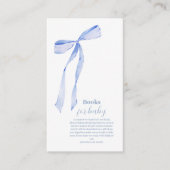 ライトブルーエレガントボウブックベビー用 エンクロージャーカード (正面)