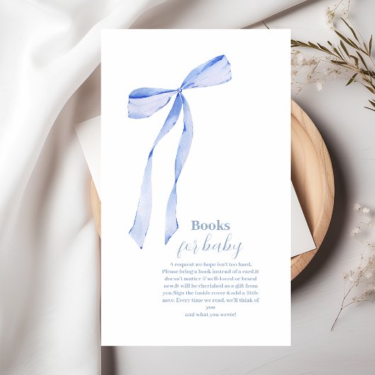 ライトブルーエレガントボウブックベビー用 エンクロージャーカード