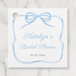 ライトブルーエレガントボウブライダルシャワー フェイバータグ