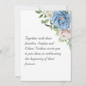 ライトブルーエレガントマーブル結婚式招待状 招待状 (裏面)