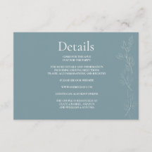 ライトブルーエレガントリーフエンクロージャカード詳細