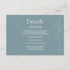 ライトブルーエレガントリーフエンクロージャカード詳細 エンクロージャーカード